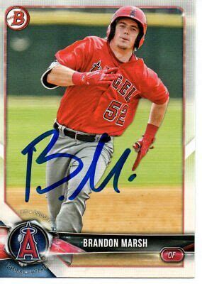 Brandon Marsh Los Angeles Angels 2018 Bowman Draft Signed Card | eBay