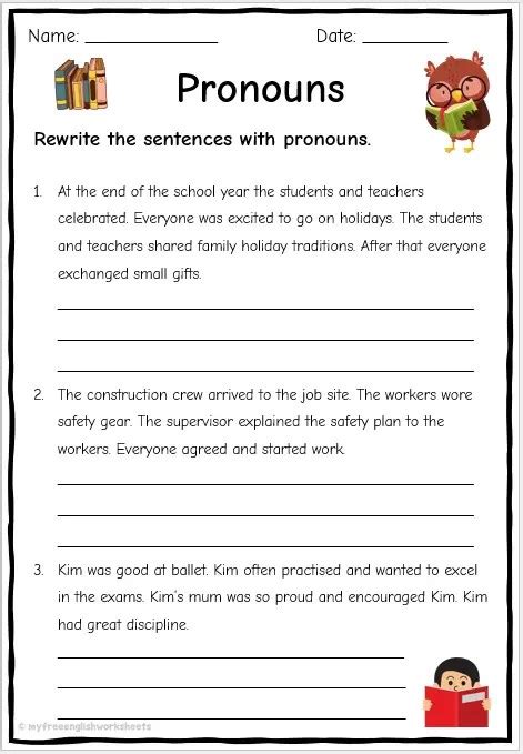 Pronoun Worksheets Free Printables