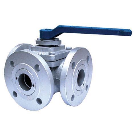 Stainless Steel 3 Way Ball Valve Flanged PN16 L Port Leengate Valves