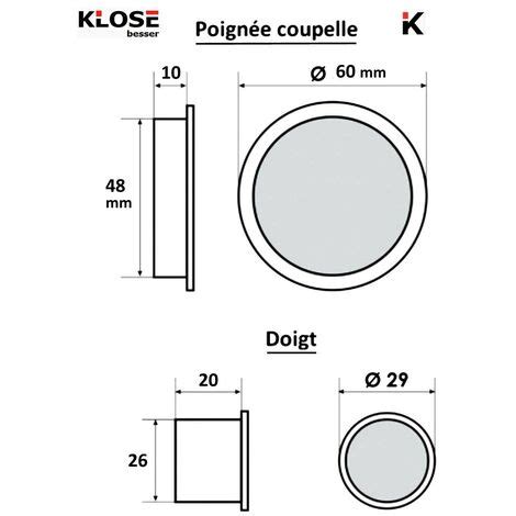 Doigt Et Coupelles Couleur Inox Pour Serrure Pour Galandage