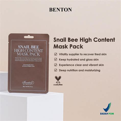 Jual BENTON Snail Bee High Content Mask Pack 1ea Shopee Indonesia