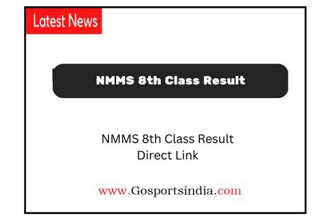 Nmms 8th Class Result 2023 Nmms Result State Wise 2023