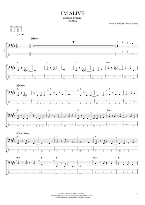 I M Alive Tab By Jackson Browne Guitar Pro Full Score MySongBook