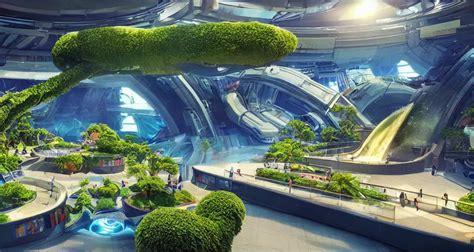 Futuristic Shopping Mall With A Waterpark And Stable Diffusion OpenArt