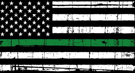 Distressed Thin Green Line American Flag SVG Digital Files