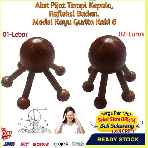 Jual Alat Pijat Kayu Gurita Cumi Kaki 6 Terapi Tradisional Refleksi