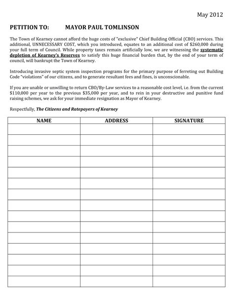 Printable Neighborhood Petition Template Printable Calendars AT A GLANCE