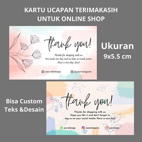 Detail Ukuran Kartu Ucapan Olshop Koleksi Nomer 6