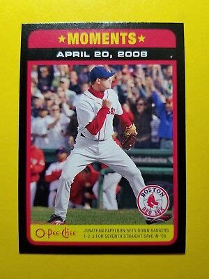 Jonathan Papelbon Sp Black Border Boston Red Sox O Pee Chee