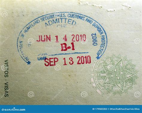 Brazilian Passport With Stamp Of Admittance In Usa Stock Image Image