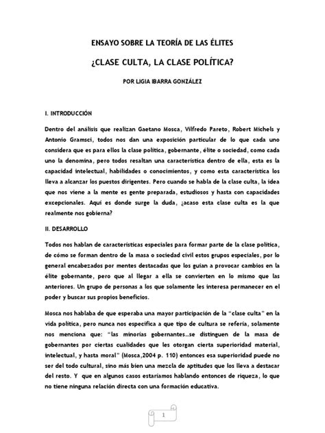 La Teoria De Las Élites Pdf Pdf Democracia Ideologías Políticas