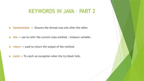 Keywords In Java Part 2 Youtube