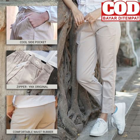 Jual Bisa COD BAGGY PANTS Latte Beige Nude Maroon Ivory Dusty Pink