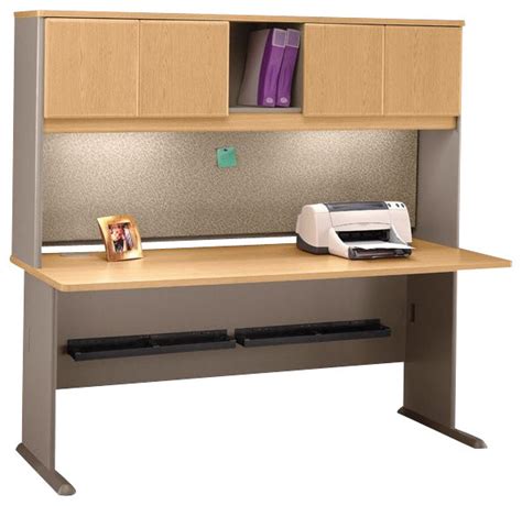 Bush Series A 72" Wood Computer Desk with Hutch in Light Oak ...