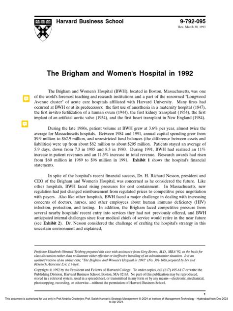 Brigham And Womens Hospital Final Jan 2024 Pdf Health