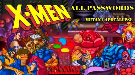 X Men Mutant Apocalypse All Passwords [super Nintendo] Youtube