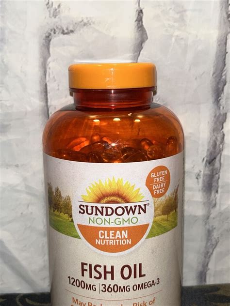 Sundown Fish Oil 1200 Mg 360 Mg Omega 3 Supplement 300 Softgels Exp