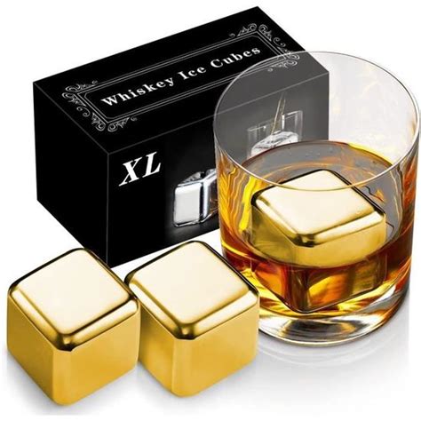 Lot De Grandes Pierres Whisky R Utilisables En Acier Inoxydable De