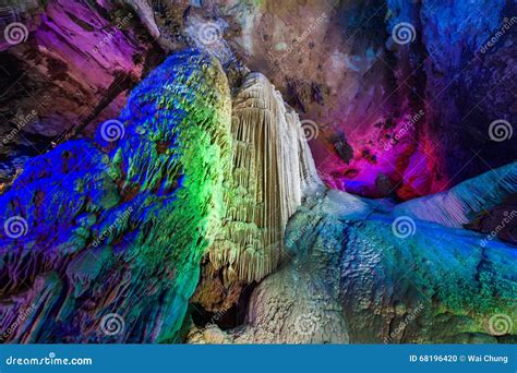 Guilin Silver Caves Light Up Editorial Image - Image of tourism ...