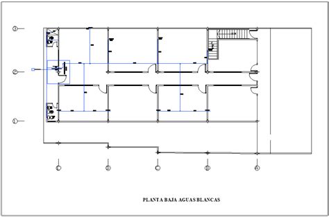 Ground Floor Plan Of Housing With Single Water Line View Dwg File Cadbull