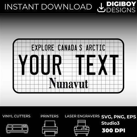 Nunavut Blank License Plate SVG Personalize Your License - Etsy