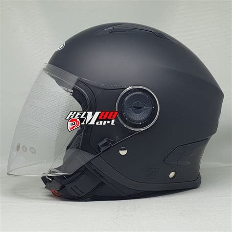 Jual ZEUS 617 Solid BLACK MATTE Helm Half Face NEW MODEL ZS617 Hitam