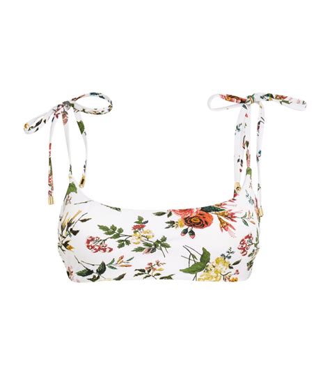 Erdem Floral Thea Bikini Top Harrods Us