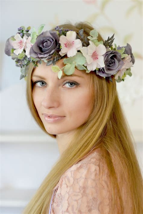 Boho Flower Crown Bridal Floral Crown Boho Wedding Floral