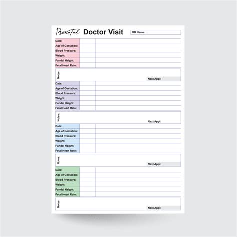 Doctor Visits Tracker Doctor Tracker Doctor Planner Medical Appointment