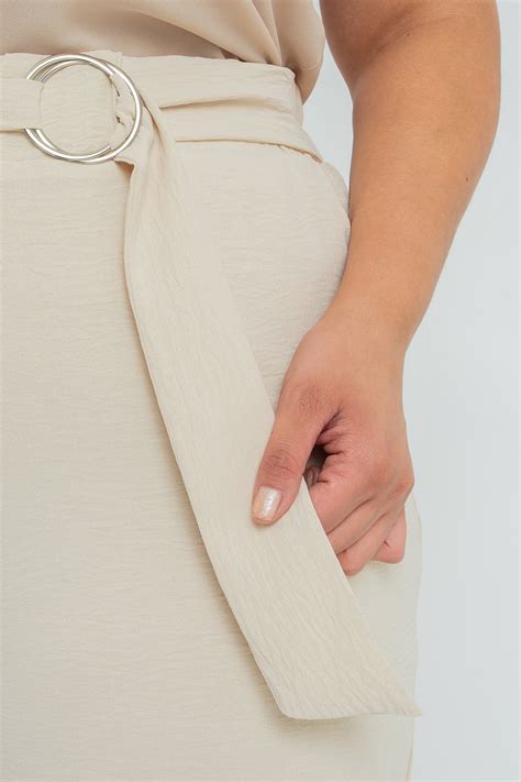 Cal A Reta Crepe Argola Nude Rery Roupa Feminina Plus Size