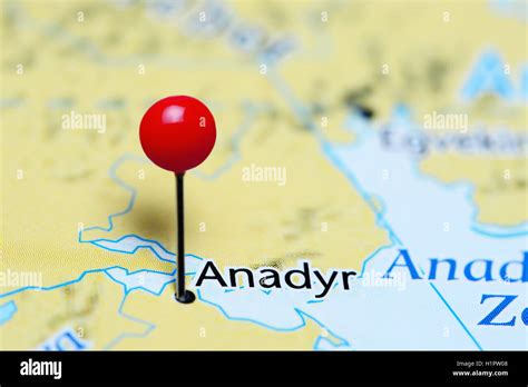 anadyr pinned   map  russia stock photo alamy