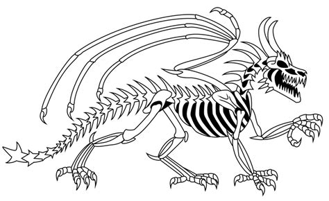 Skeleton Dragon Coloring Pages - Coloring Home