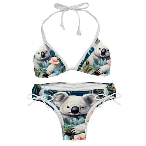 Koala Stylish Bikini Set With Detachable Sponge And Adjustable Strap Two Pack Swim Suits For
