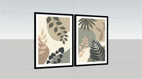 Kit Quadros Decorativos Botanic Nude 3D Warehouse