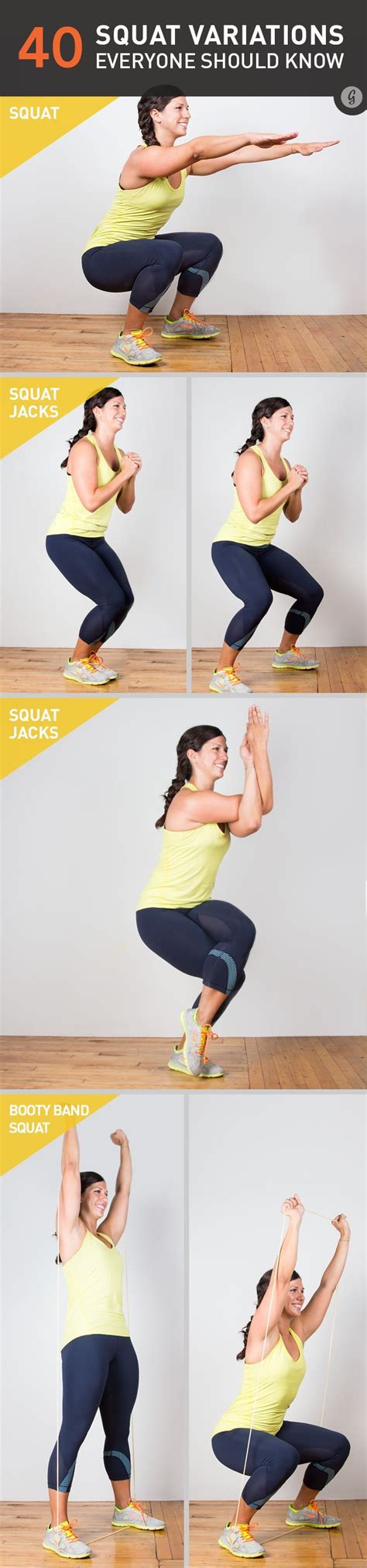 40 Squat Variations | Fun workouts, Workout routine, Exercise