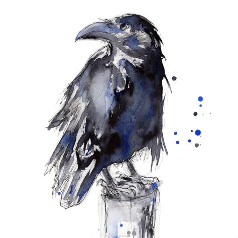 Raven Fine Art Giclée Print Limited Edition Wall Art Nursery Art Bird