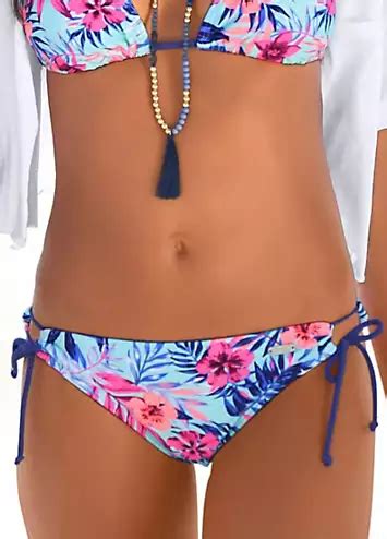 Turquoise Print Bikini Briefs By Venice Beach Swimwear