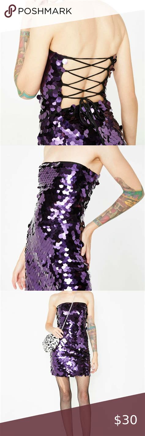 Dolls Kill Breena Sequin Dress Nwt Dresses Sequin Dress Purple