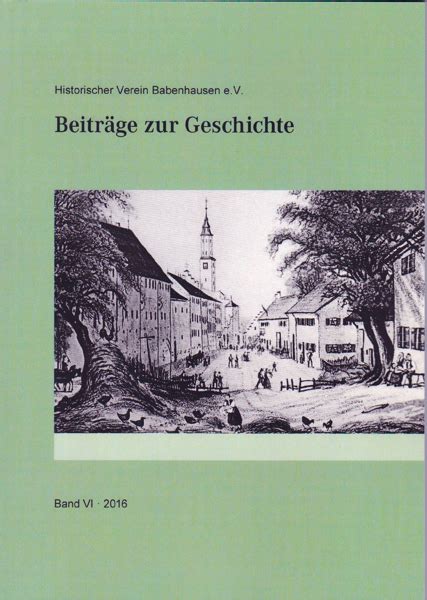 Beitr Ge Zur Geschichte Band Historischer Verein Babenhausen E V