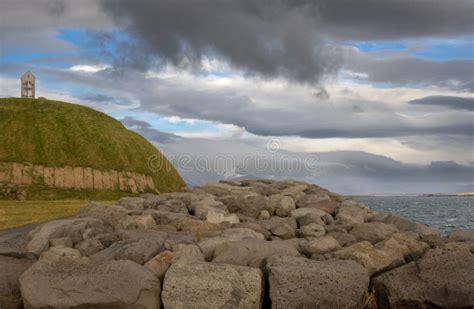 Thufa Hill and a Cloudy Sky, Reykjavik, Iceland Stock Image - Image of ...