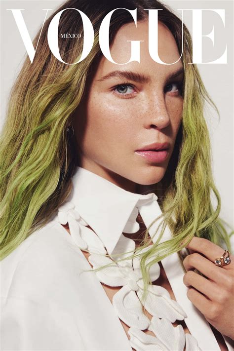 Download Vogue Mexico Cover Green Haired Model Wallpaper | Wallpapers.com