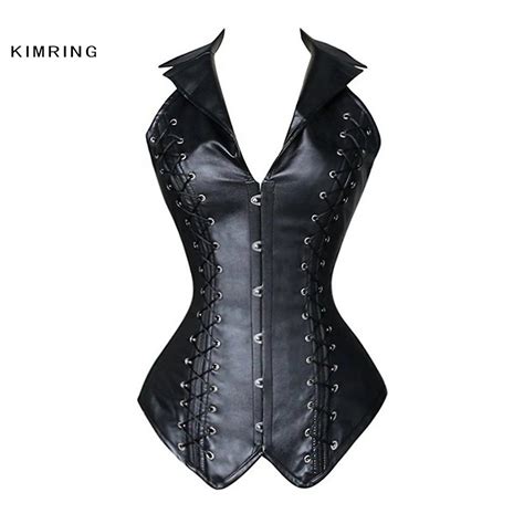 Kimring Womens Plus Size Halter Steampunk Corset Vest Gothic Faux