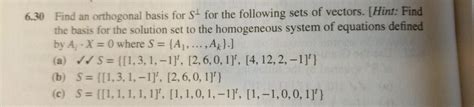 6.30 ﻿Find an orthogonal basis for for the following | Chegg.com