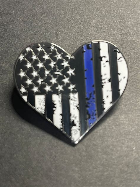 Thin Blue Line Heart - Etsy