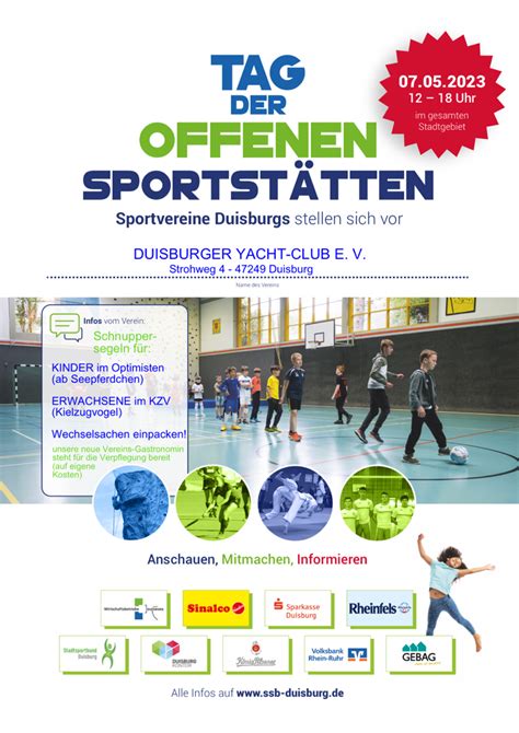 Tag der offenen Sportstätten am 7 Mai Duisburger Yacht Club e V