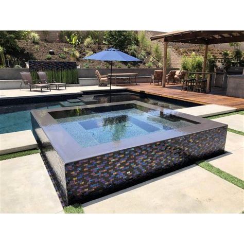 Black 1" x 1" (Twilight Series) Glass Pool Tile by Artistry in Mosaics ...