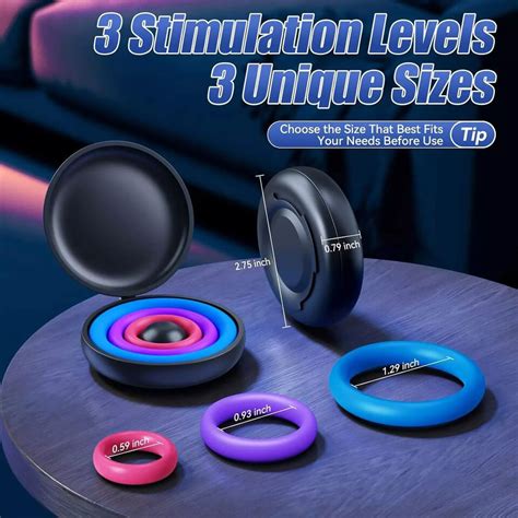 3Pcs Cock Ring Penis Silicone Longer Harder Stronger Sex Toy