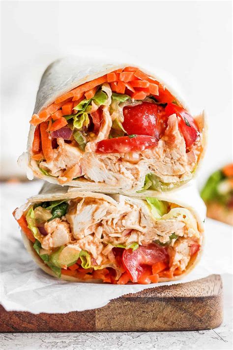 Buffalo Chicken Wrap Packed With Veggies Fit Foodie Finds