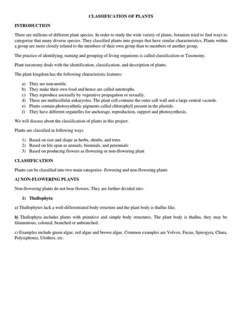 A Comprehensive Overview of Plant Classification Systems from Primitive ...