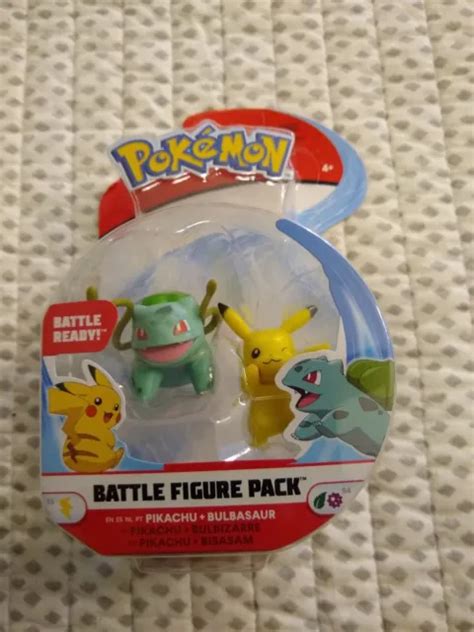 Jazwares Pok Mon Battle Figure Pack Pikachu Bulbasaur Action Figures